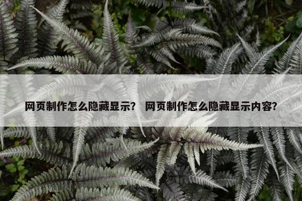 网页制作怎么隐藏显示？ 网页制作怎么隐藏显示内容？