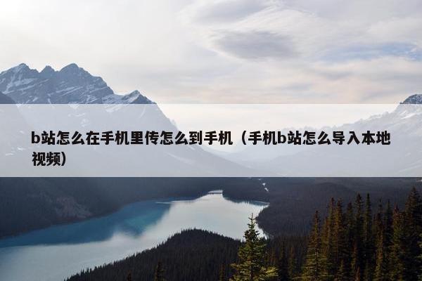 b站怎么在手机里传怎么到手机（手机b站怎么导入本地视频）