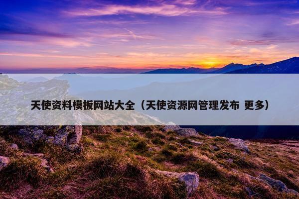 天使资料模板网站大全（天使资源网管理发布 更多）