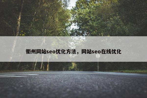 衢州网站seo优化方法，网站seo在线优化