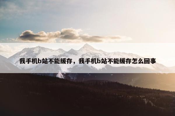 我手机b站不能缓存，我手机b站不能缓存怎么回事