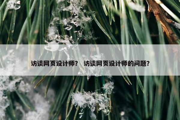 访谈网页设计师？ 访谈网页设计师的问题？