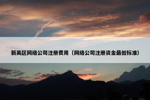 新吴区网络公司注册费用（网络公司注册资金最低标准）