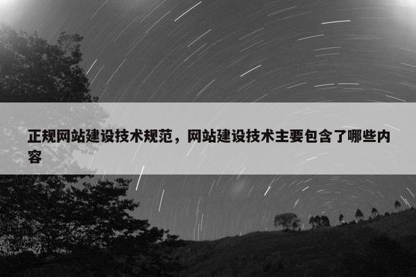 正规网站建设技术规范，网站建设技术主要包含了哪些内容
