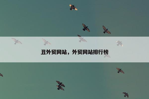 丑外贸网站，外贸网站排行榜