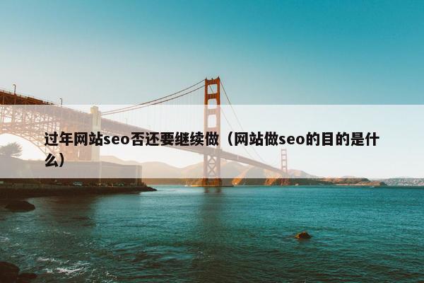 过年网站seo否还要继续做（网站做seo的目的是什么）