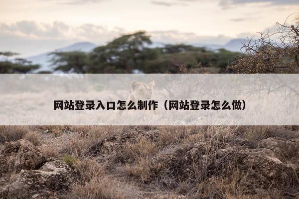 网站登录入口怎么制作（网站登录怎么做）