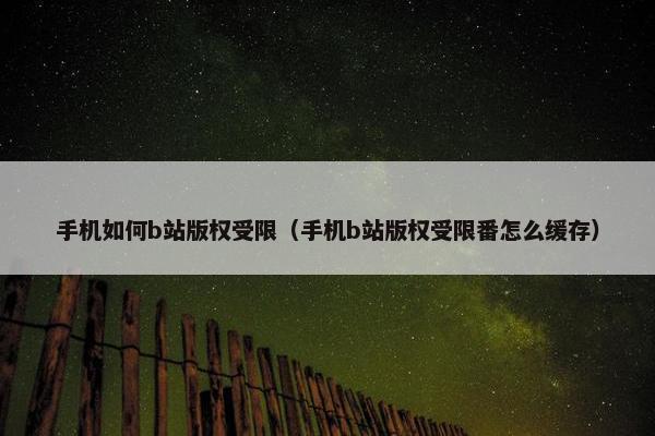 手机如何b站版权受限（手机b站版权受限番怎么缓存）
