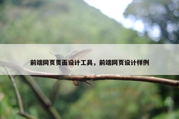 前端网页页面设计工具，前端网页设计样例