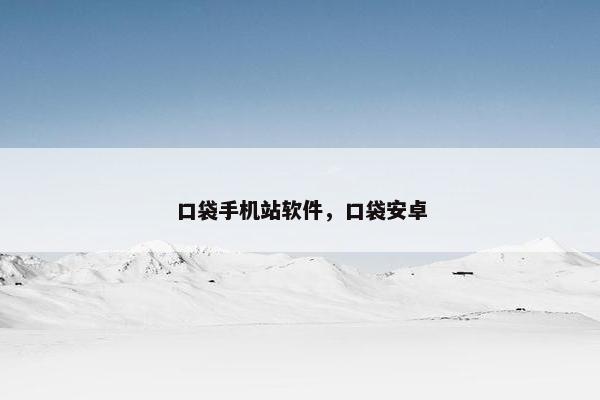 口袋手机站软件，口袋安卓