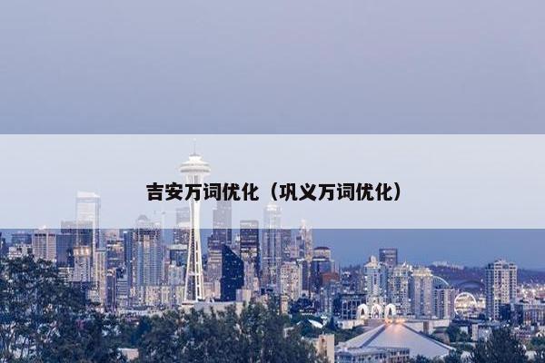 吉安万词优化（巩义万词优化）
