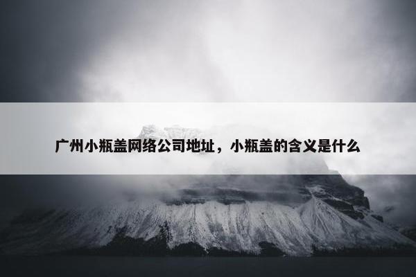 广州小瓶盖网络公司地址，小瓶盖的含义是什么
