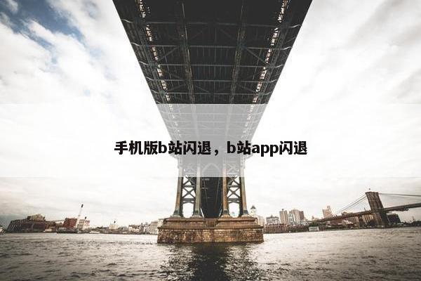 手机版b站闪退，b站app闪退