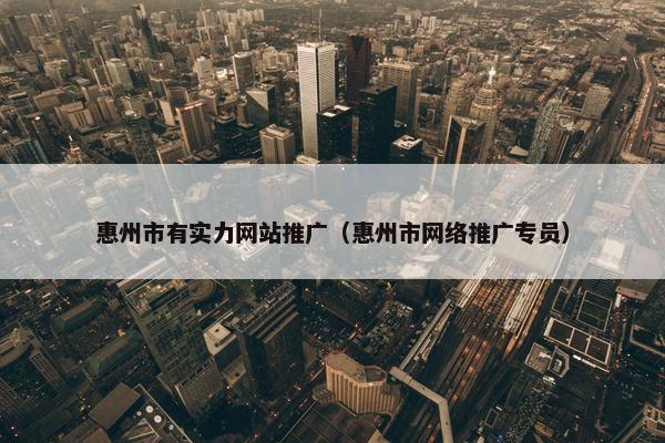 惠州市有实力网站推广（惠州市网络推广专员）