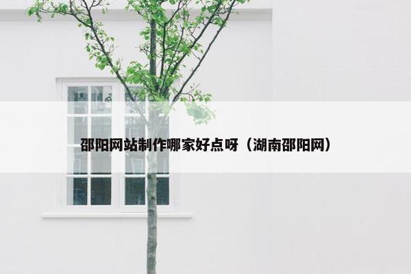 邵阳网站制作哪家好点呀（湖南邵阳网）