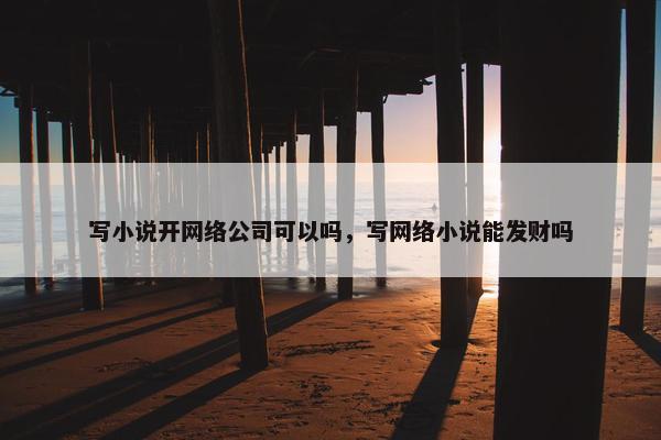 写小说开网络公司可以吗，写网络小说能发财吗