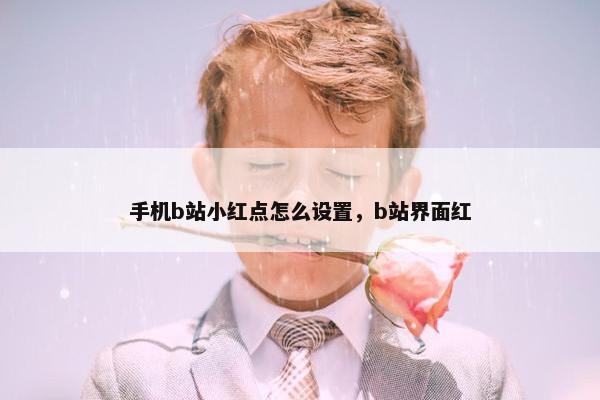 手机b站小红点怎么设置，b站界面红