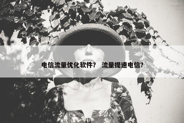 电信流量优化软件？ 流量提速电信？