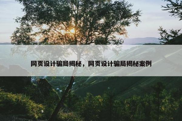 网页设计骗局揭秘，网页设计骗局揭秘案例