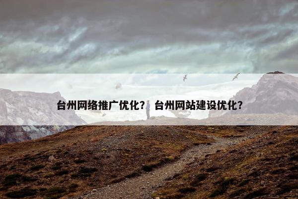 台州网络推广优化？ 台州网站建设优化？