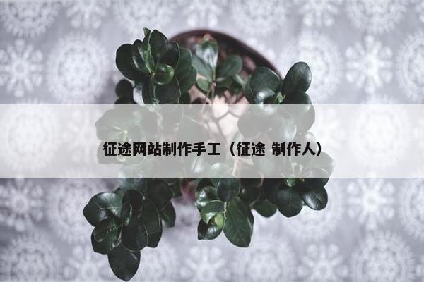 征途网站制作手工（征途 制作人）