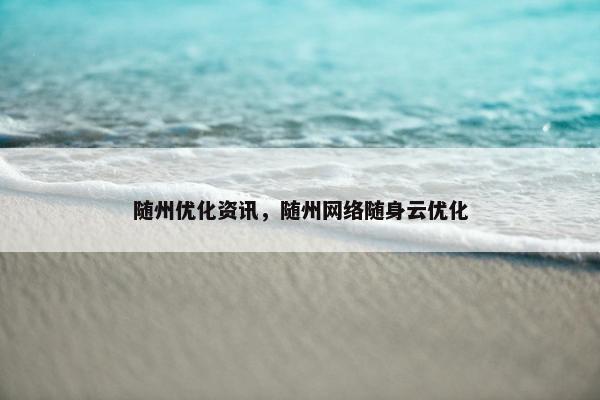 随州优化资讯，随州网络随身云优化