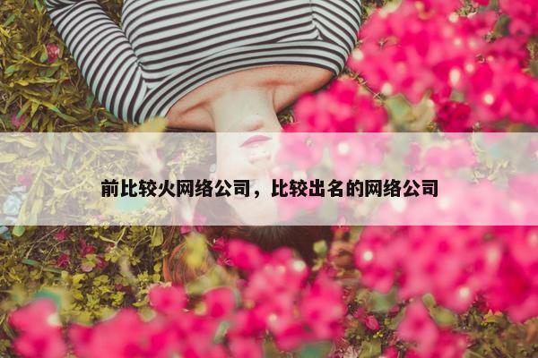 前比较火网络公司，比较出名的网络公司
