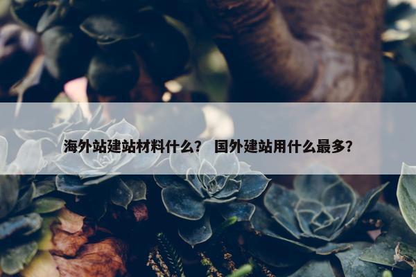 海外站建站材料什么？ 国外建站用什么最多？