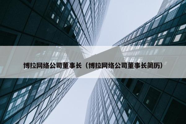 博拉网络公司董事长（博拉网络公司董事长简历）