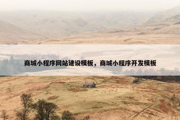 商城小程序网站建设模板，商城小程序开发模板