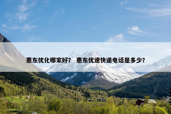 惠东优化哪家好？ 惠东优速快递电话是多少？