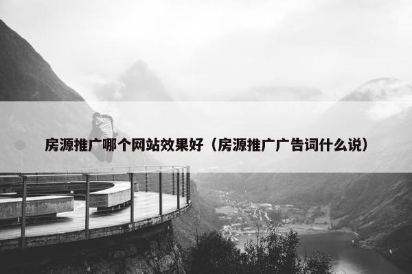 房源推广哪个网站效果好（房源推广广告词什么说）
