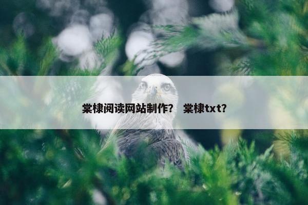 棠棣阅读网站制作？ 棠棣txt？