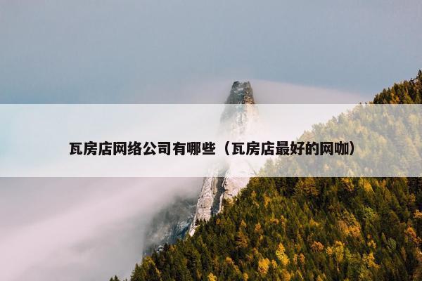 瓦房店网络公司有哪些（瓦房店最好的网咖）
