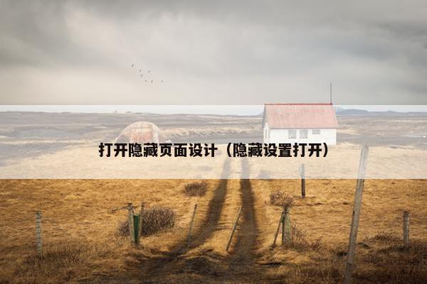 打开隐藏页面设计（隐藏设置打开）