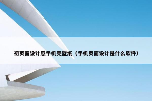 初页面设计感手机壳壁纸（手机页面设计是什么软件）