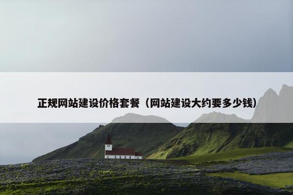 正规网站建设价格套餐（网站建设大约要多少钱）