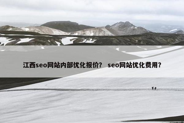 江西seo网站内部优化报价？ seo网站优化费用？