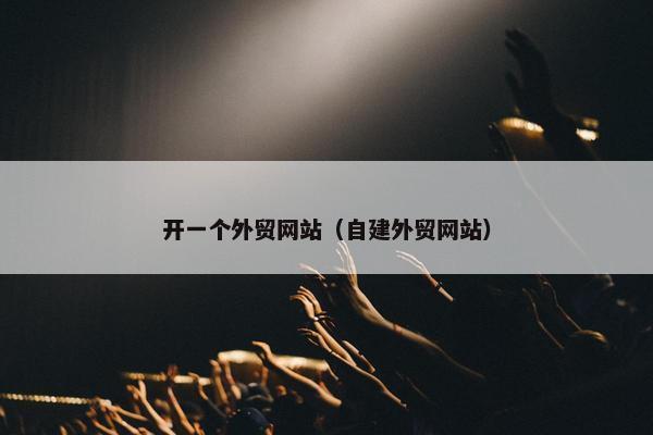 开一个外贸网站（自建外贸网站）