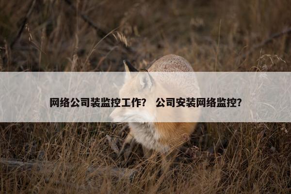 网络公司装监控工作？ 公司安装网络监控？