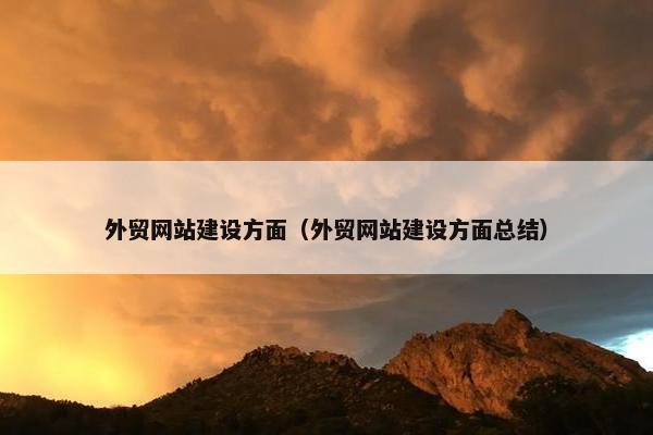 外贸网站建设方面（外贸网站建设方面总结）