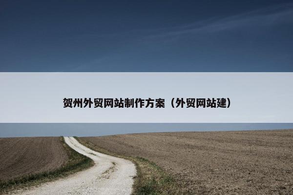 贺州外贸网站制作方案（外贸网站建）