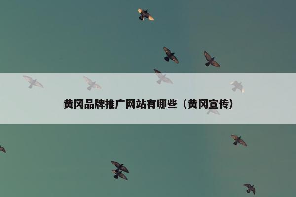 黄冈品牌推广网站有哪些（黄冈宣传）