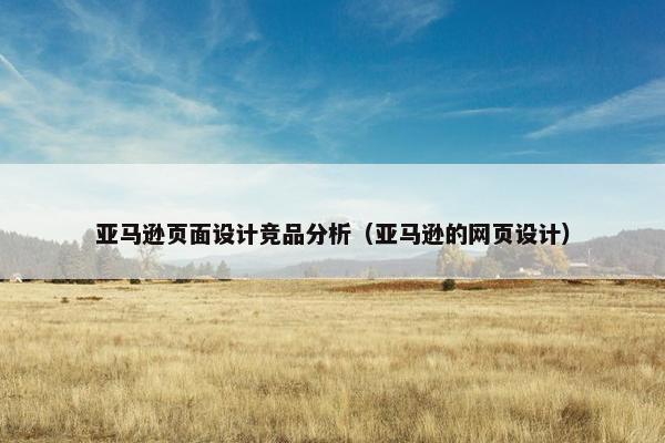 亚马逊页面设计竞品分析（亚马逊的网页设计）