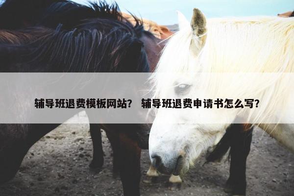 辅导班退费模板网站？ 辅导班退费申请书怎么写？