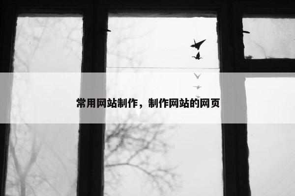 常用网站制作，制作网站的网页