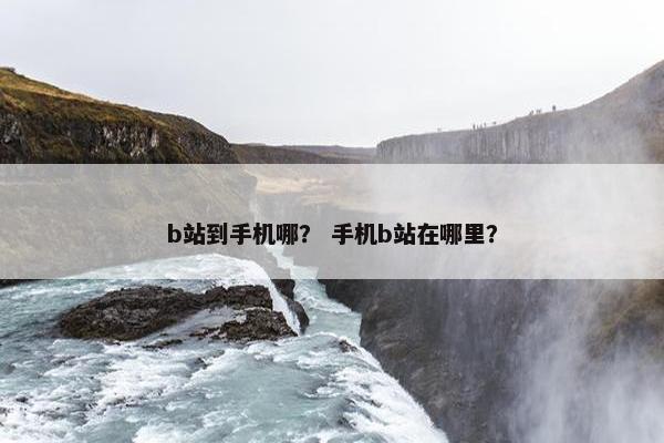 b站到手机哪？ 手机b站在哪里？