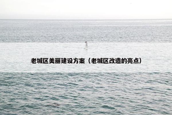老城区美丽建设方案（老城区改造的亮点）