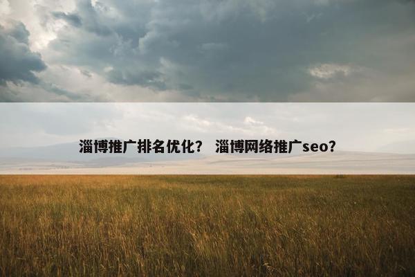 淄博推广排名优化？ 淄博网络推广seo？