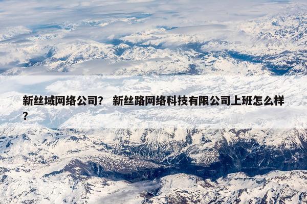 新丝域网络公司？ 新丝路网络科技有限公司上班怎么样？